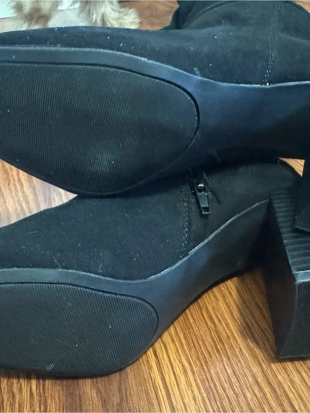 Sugar Black Over-The-Knee Block Heel Boots